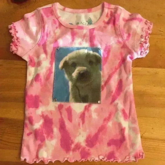 New T-shirt with puppy 🐶 patch - Picture 1 of 5